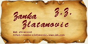 Žanka Zlatanović vizit kartica
